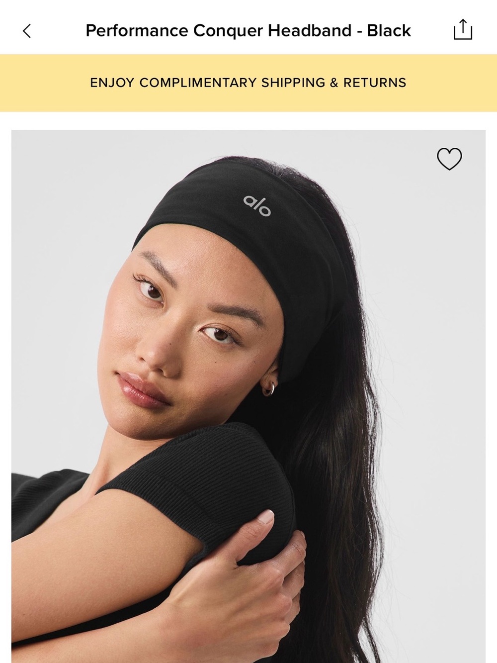 ALO Yoga Black headband.